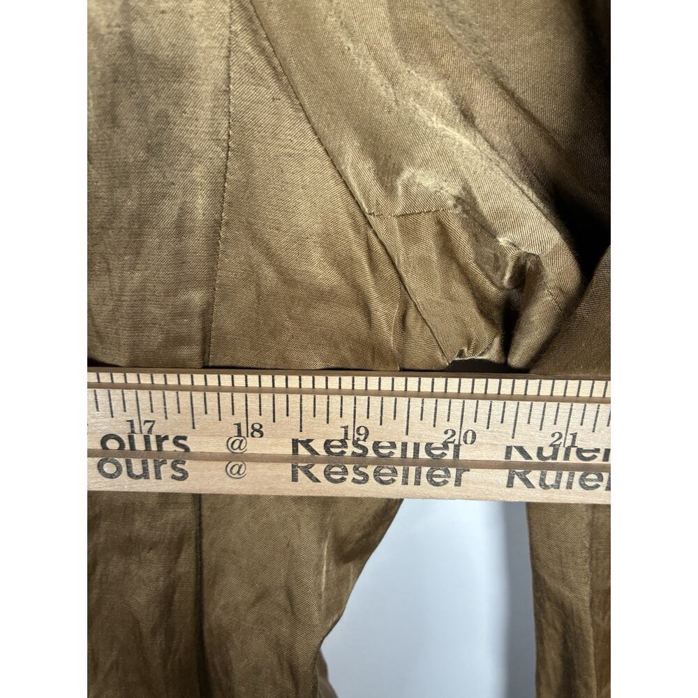 Eileen Fisher Womens L Bronze Metallic Cotton Blend Duster Coat Quiet Luxury - Picture 7 of 8